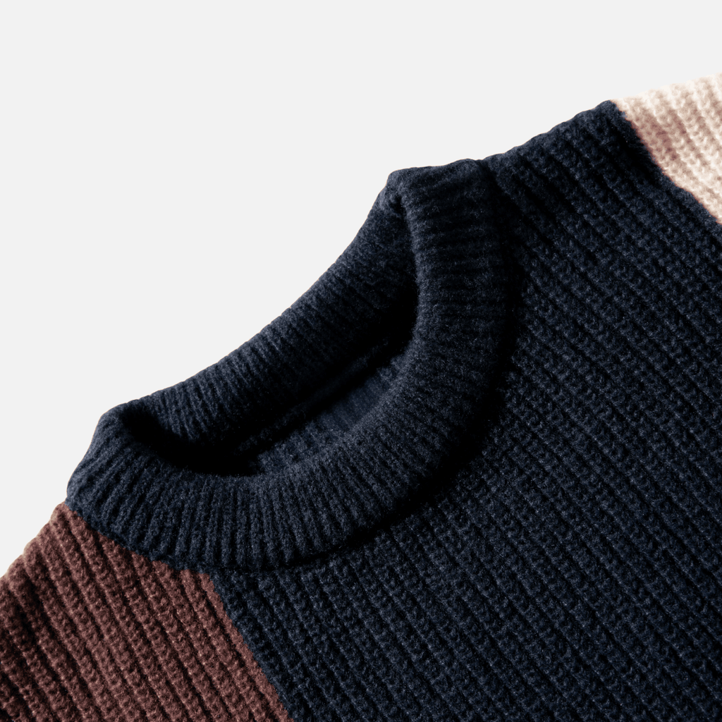 Color Block Textured Knit Sweater