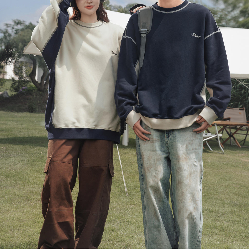 Retro Style Patchwork Sweatshirt