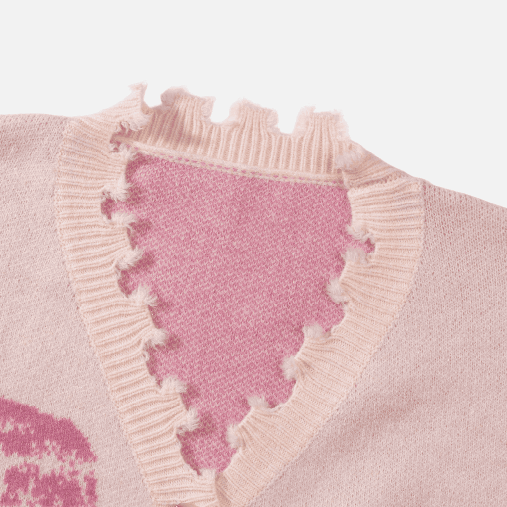 Vintage Distressed Knit Cardigan