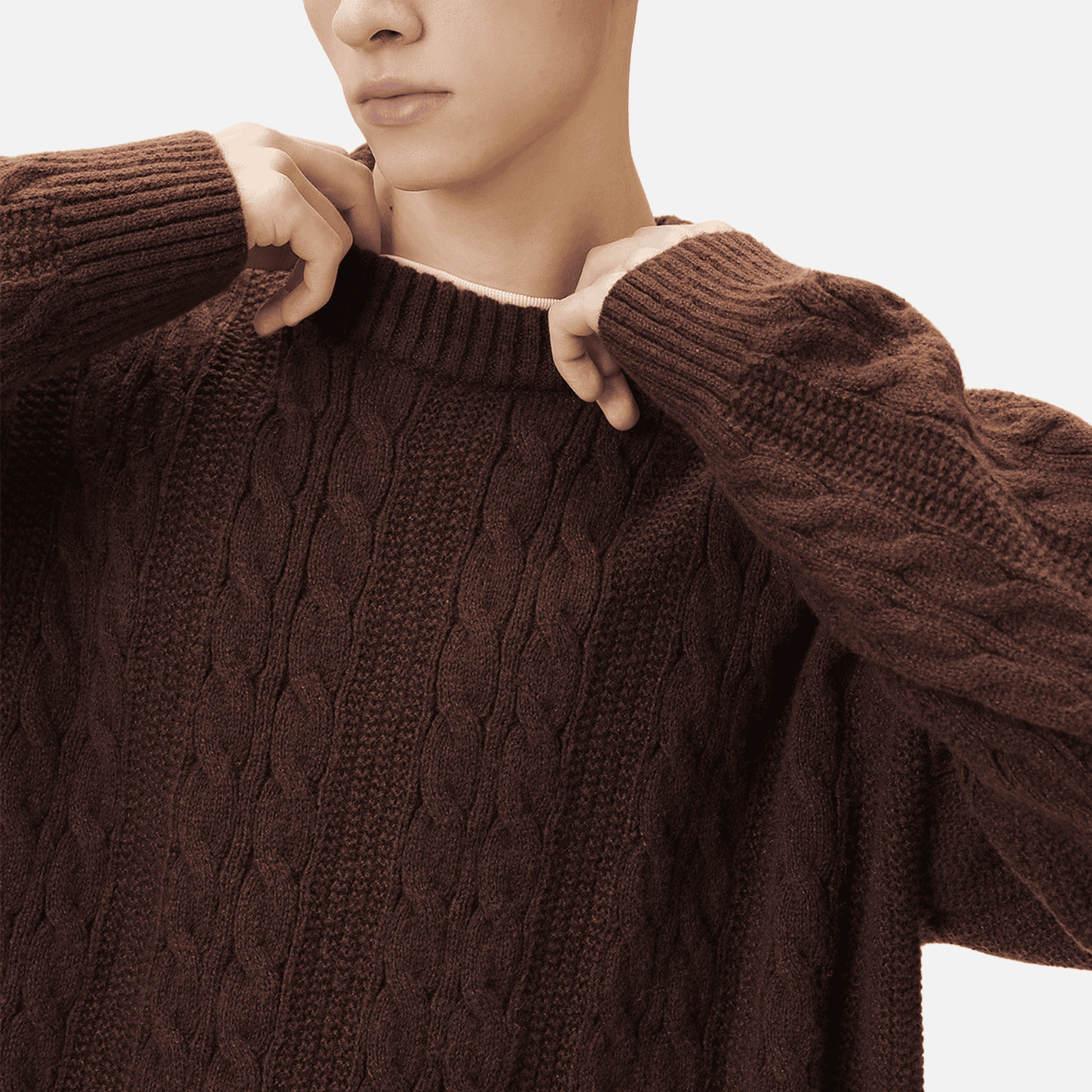 Cable Knit Crewneck Sweater