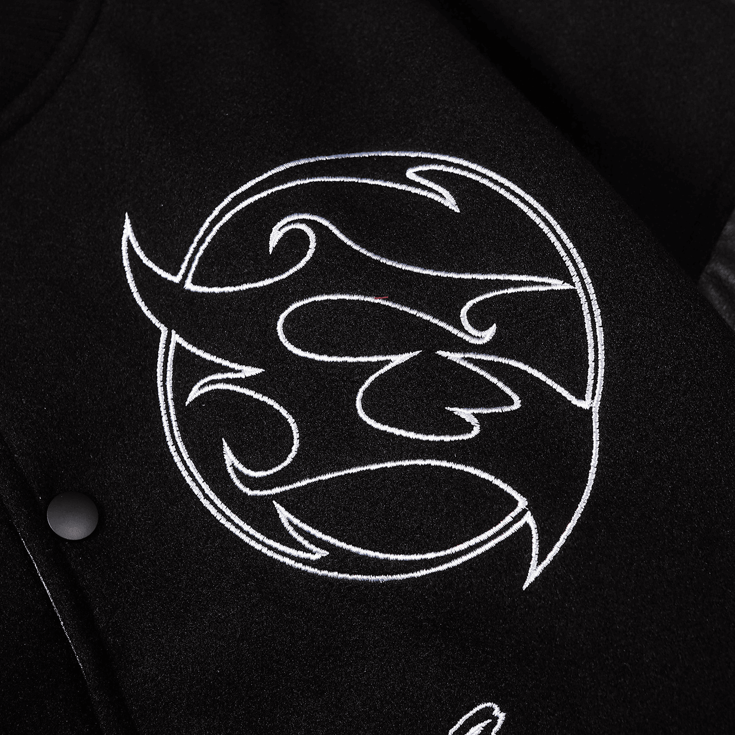 Symbol Embroidery PU Leather Stitching Baseball Jacket