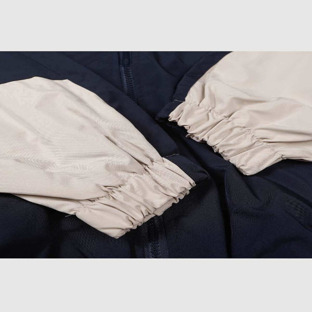 Retro Colorblock Stand Collar Windbreaker