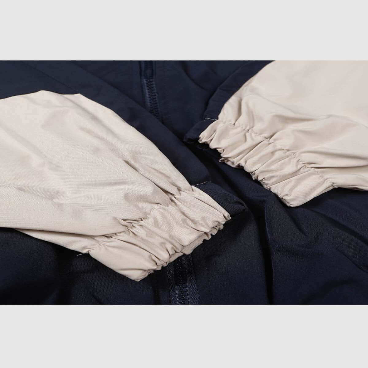 Retro Colorblock Stand Collar Windbreaker