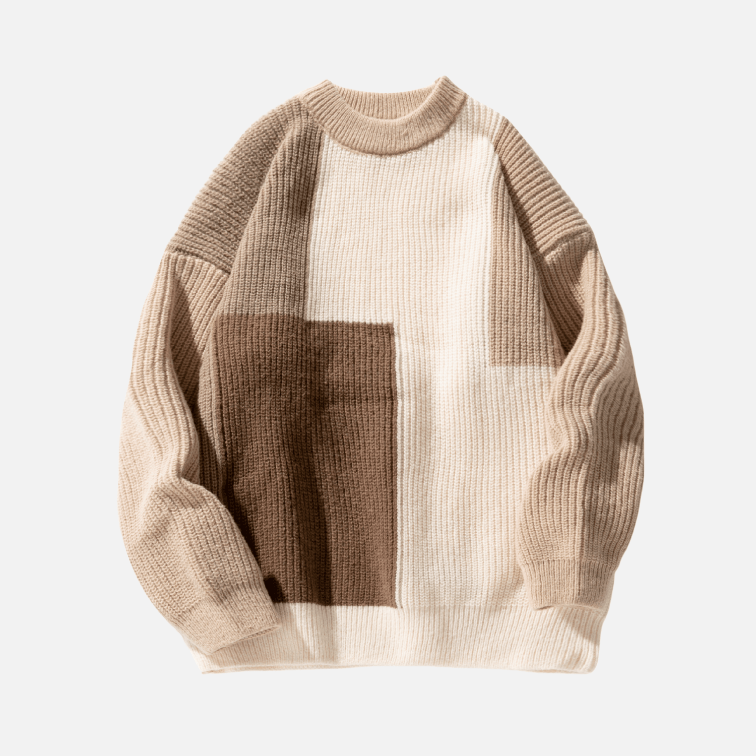 Color Block Textured Knit Sweater