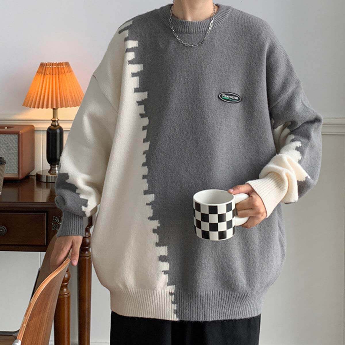 Vintage Color Block Sweater