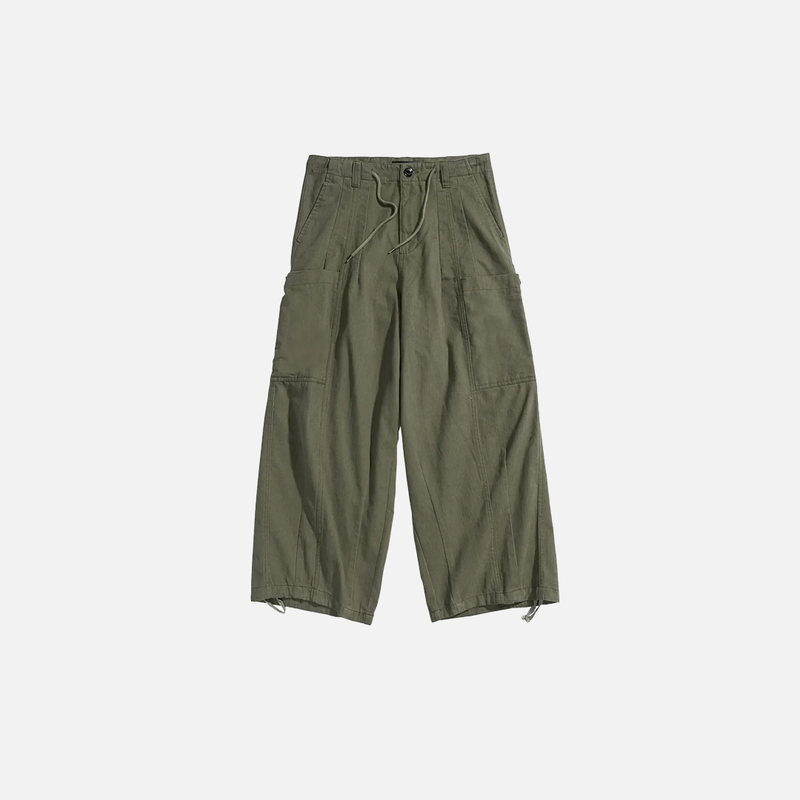 Solid Color Safari Style Cargo Pants