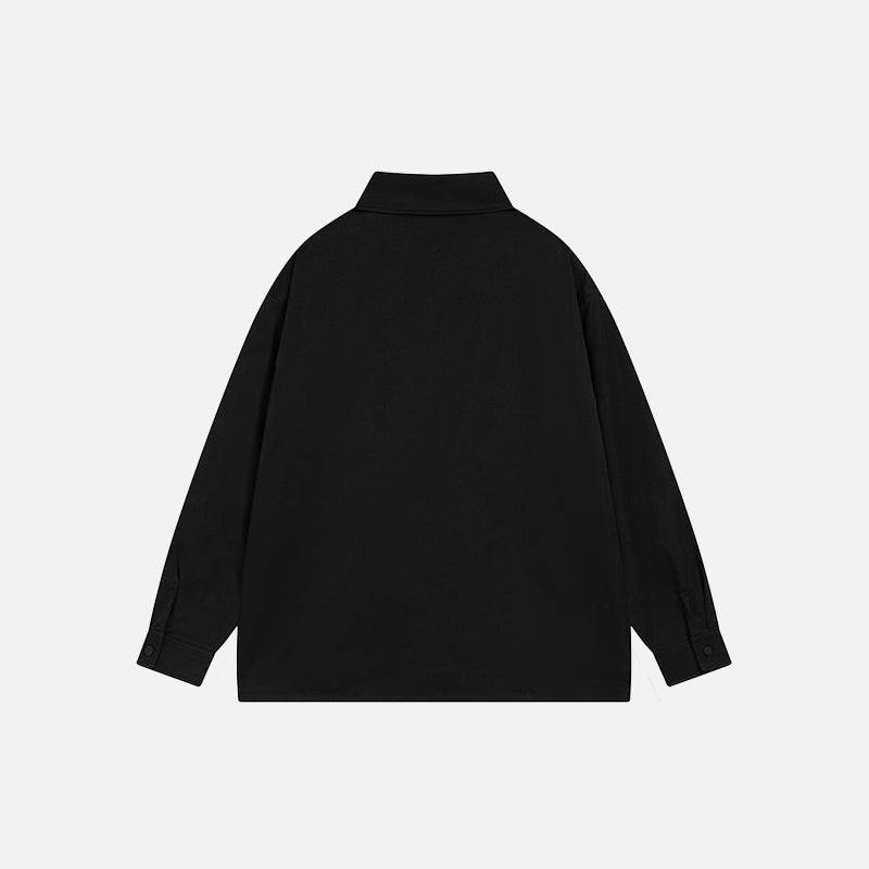 Polo Neck Double Pocket Necklace Shirt