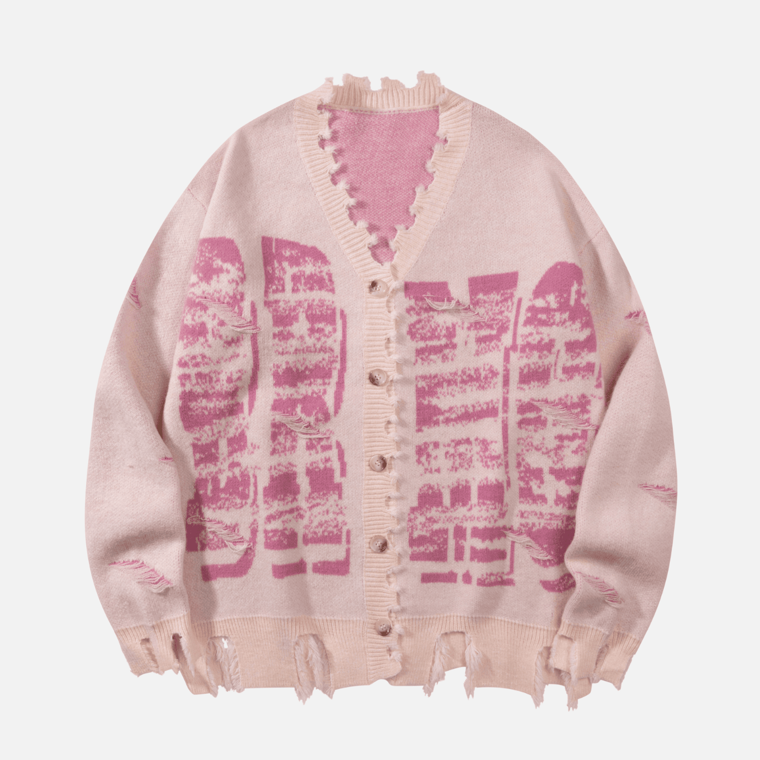 Vintage Distressed Knit Cardigan