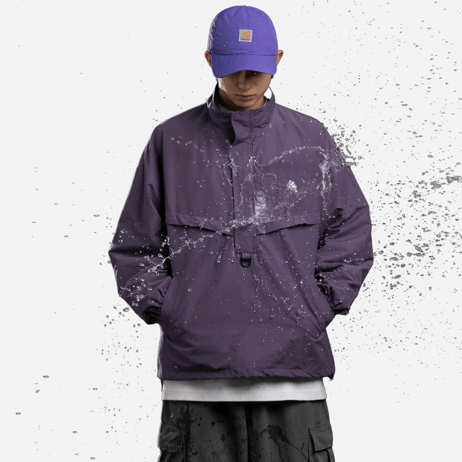 Waterproof Textured Half-Zip Tactical Jacket