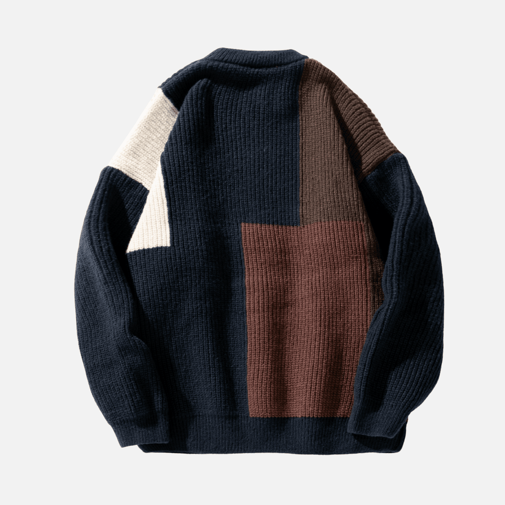 Color Block Textured Knit Sweater