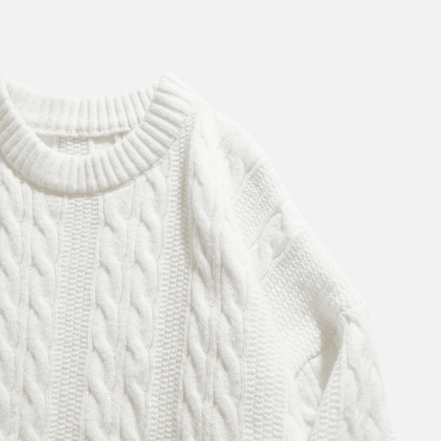 Cable Knit Crewneck Sweater
