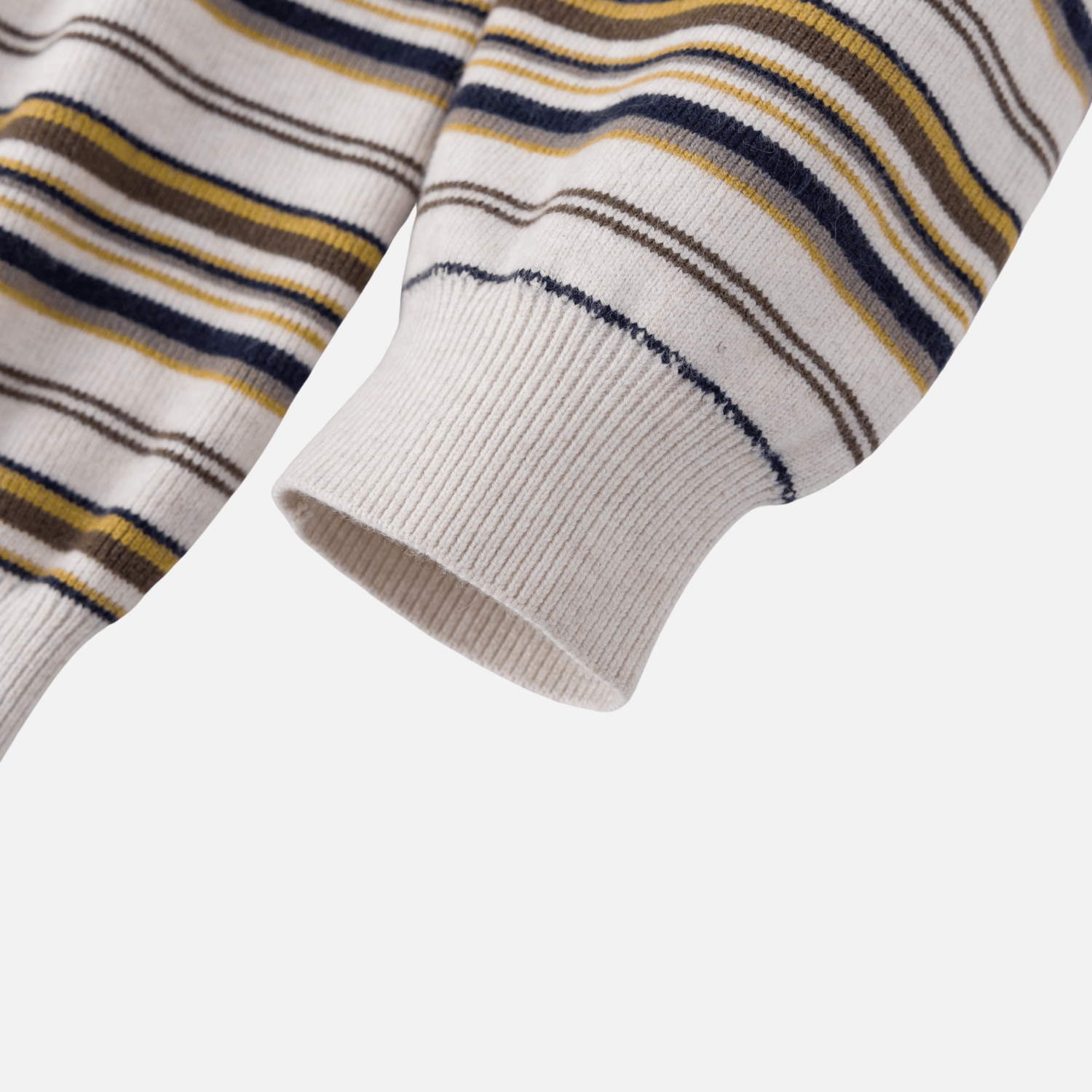 Japanese Retro Colorblock Stripe Polo Sweater