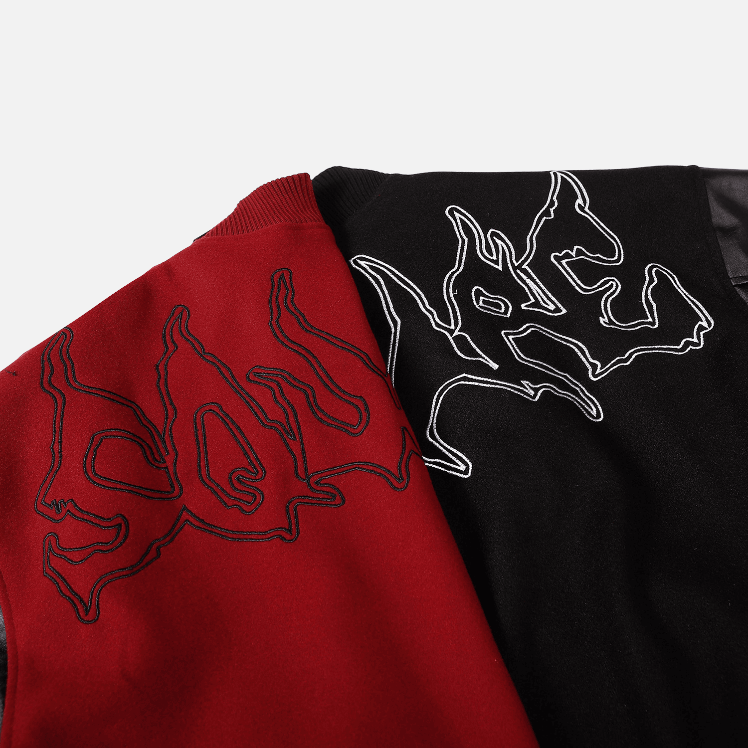 Symbol Embroidery PU Leather Stitching Baseball Jacket