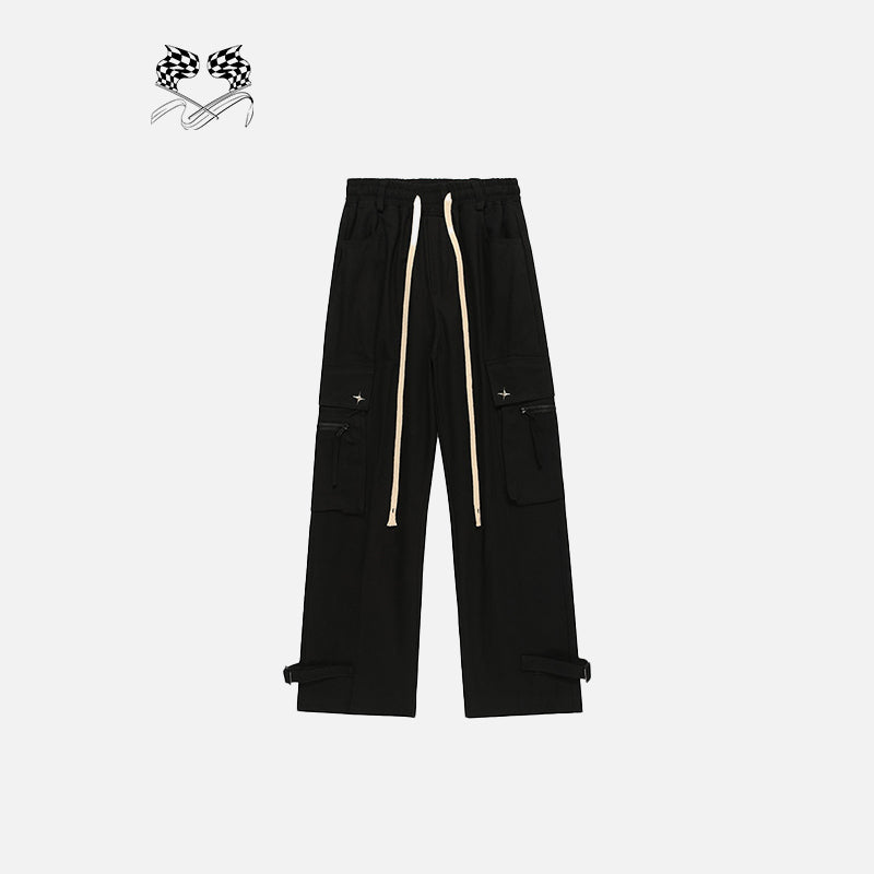 Drawstring Solid Cargo Pants
