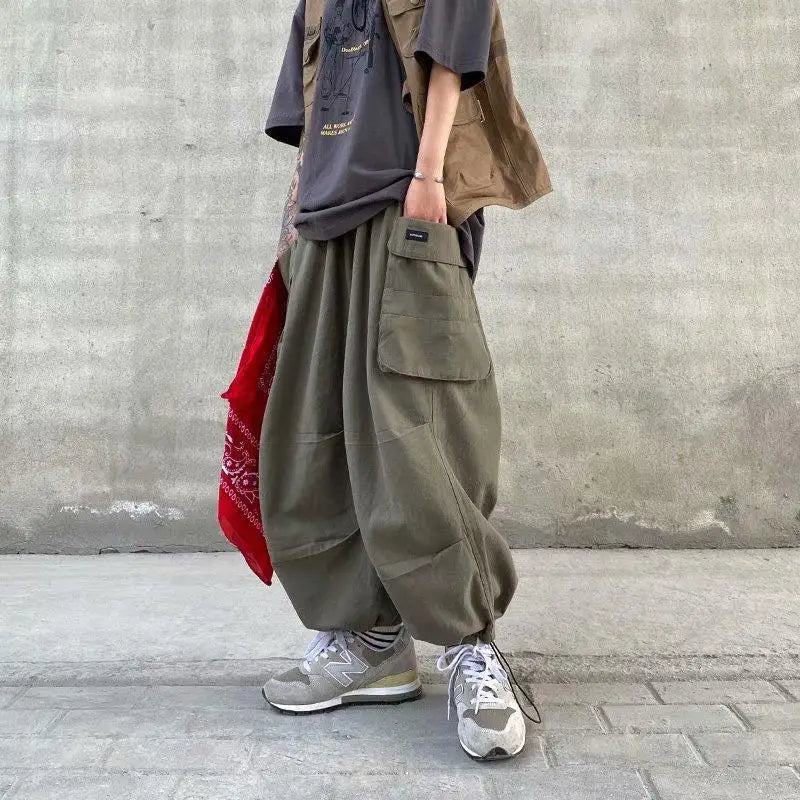 Vintage Baggy Cargo Pants Cotton Pants