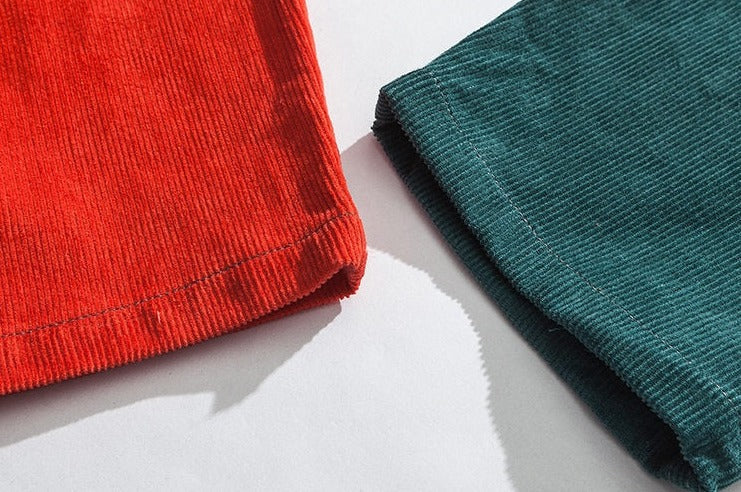Corduroy Color Block Cargo Pants