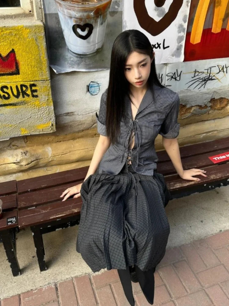 Tie-Front Button-Up Shirt