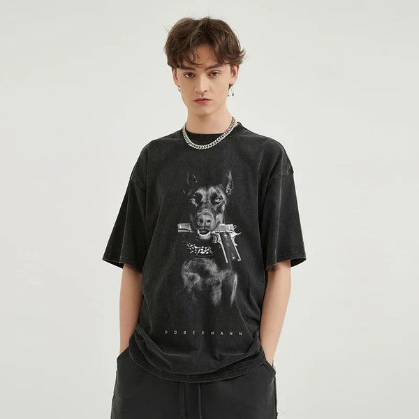 Doberman Gangster Dog Graphic T-shirt