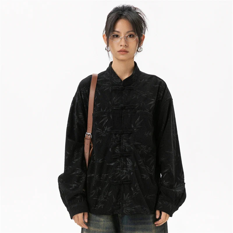 Luxury Chinese Style Printed Long Shirt