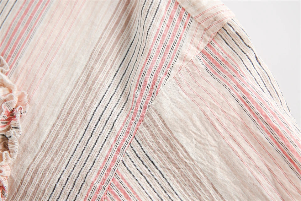 Heart Embroidery Long Sleeve Shirt