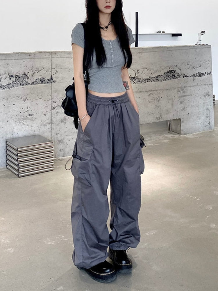 High-Waist Wide-Leg Cargo Pants