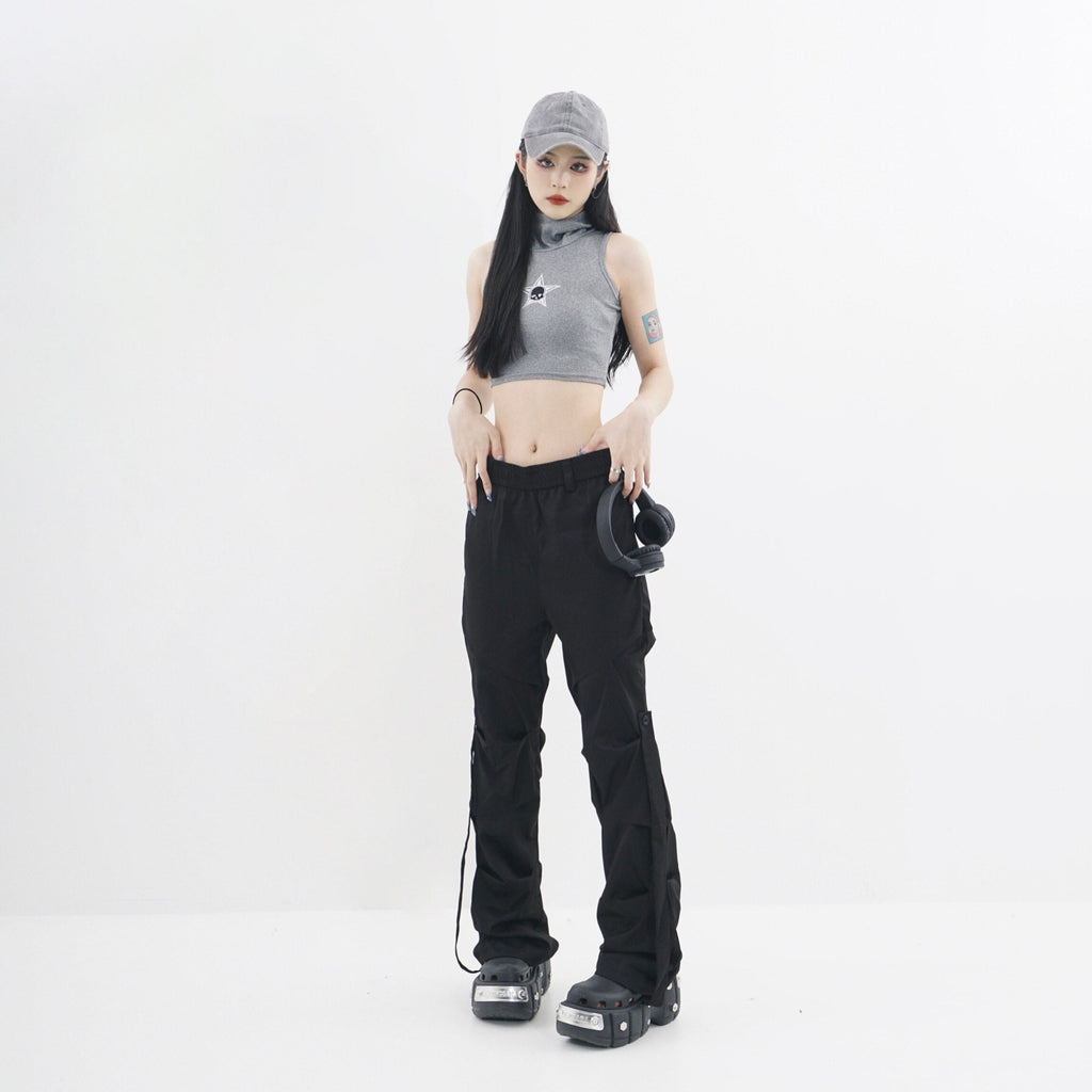 Pleated Wide Leg Sweatpants