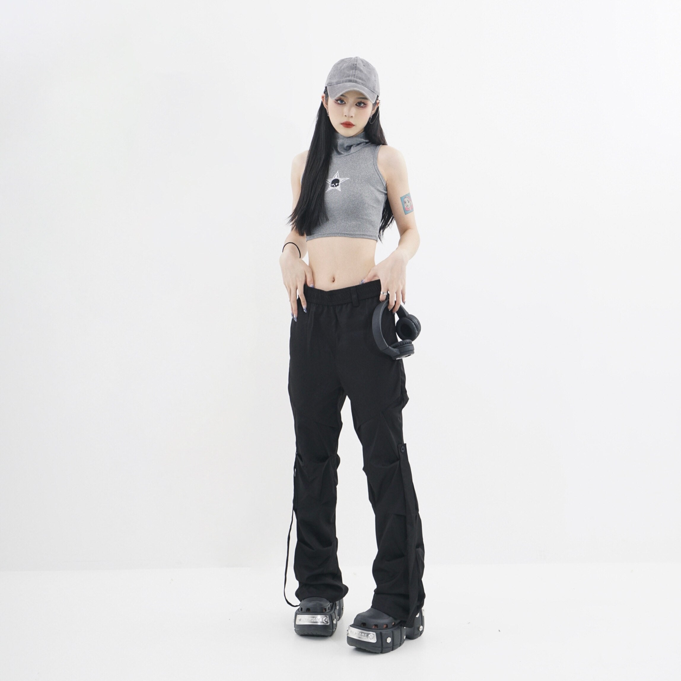 Pleated Wide Leg Sweatpants