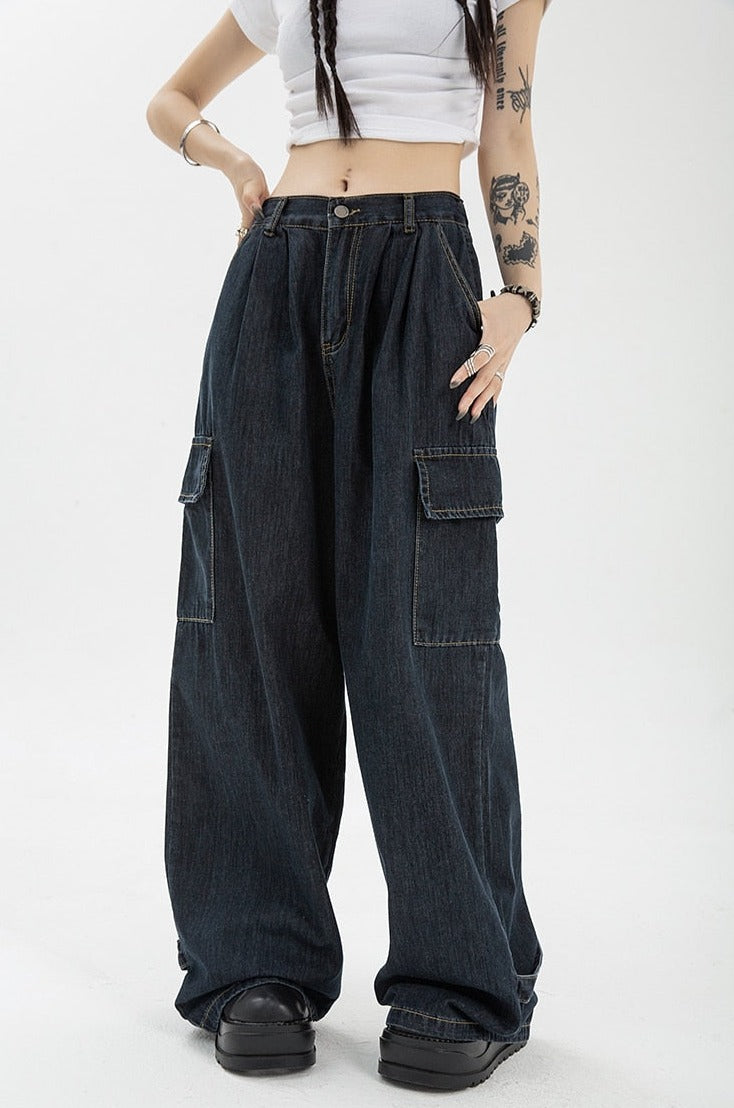 Denim Blue Cargo Pants
