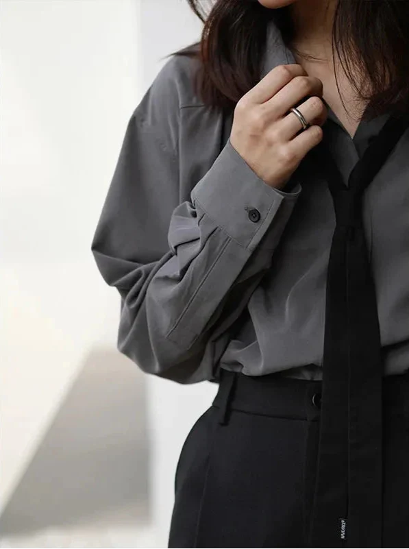 Chic Korean Style Oversized Button-Up Shirt