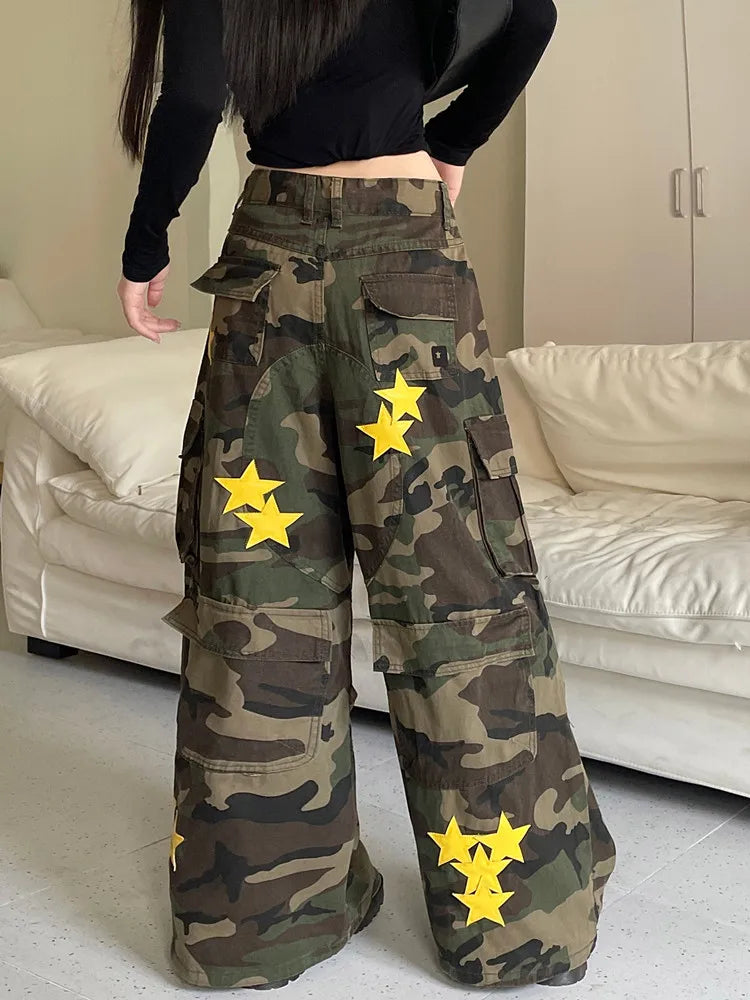Star-Studded Baggy Cargo Pants