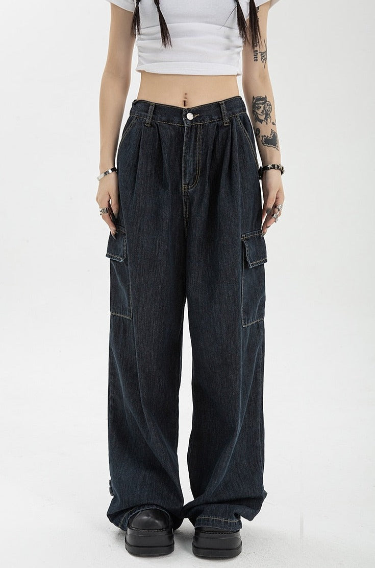 Denim Blue Cargo Pants