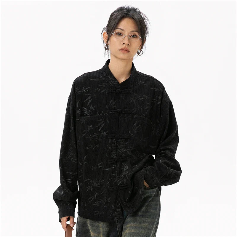 Luxury Chinese Style Printed Long Shirt