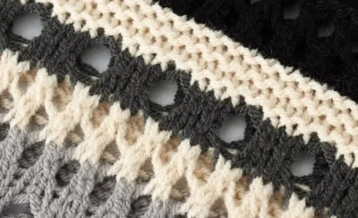 Vintaged Patterned Crochet Open Vest