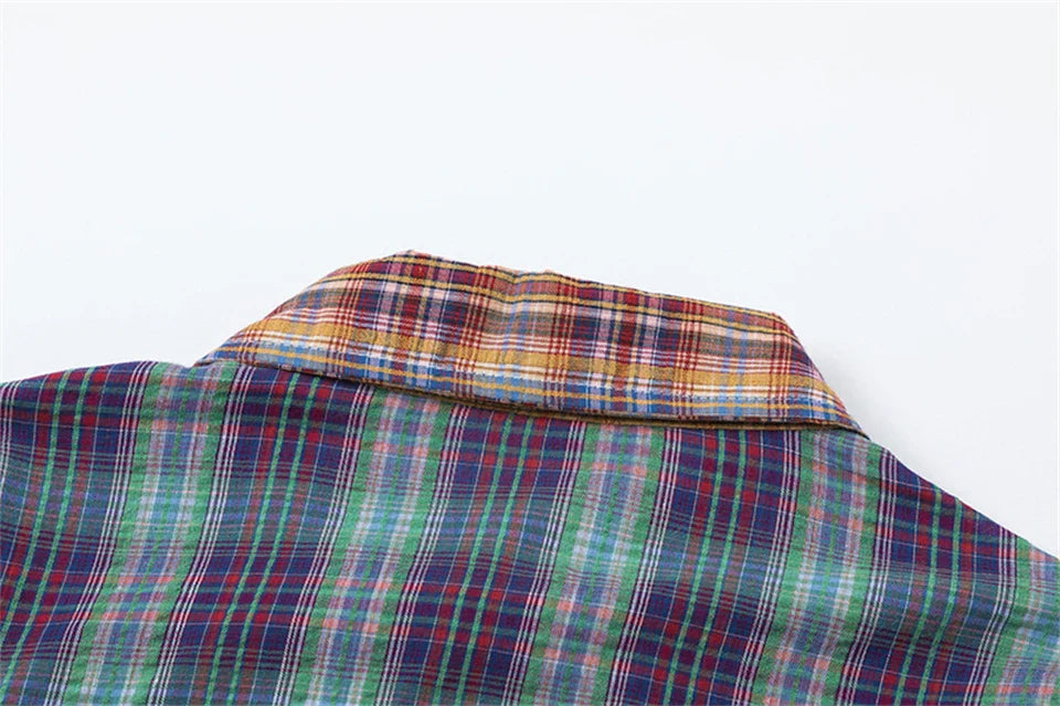 Women's Patchwork Plaid Shirt
