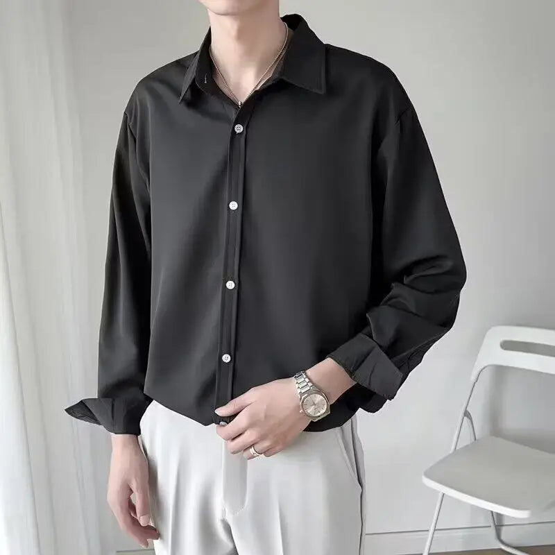 Korean Style Solid Pattern Shirt