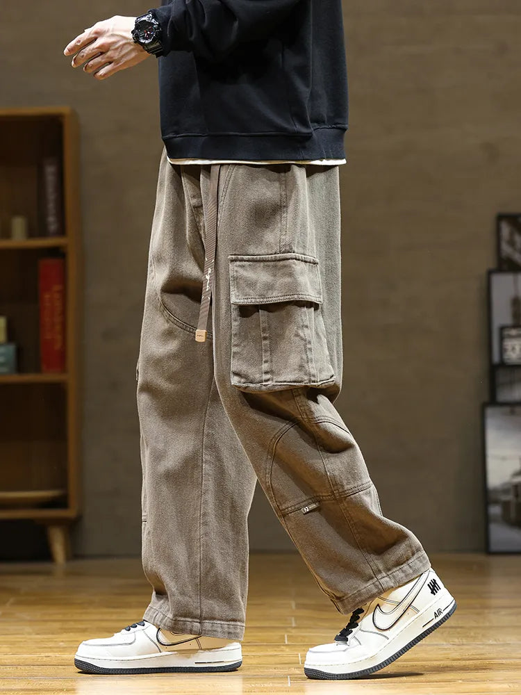 Loose Straight Multi-Pockets Cargo Pants
