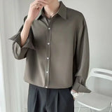 Korean Style Solid Pattern Shirt