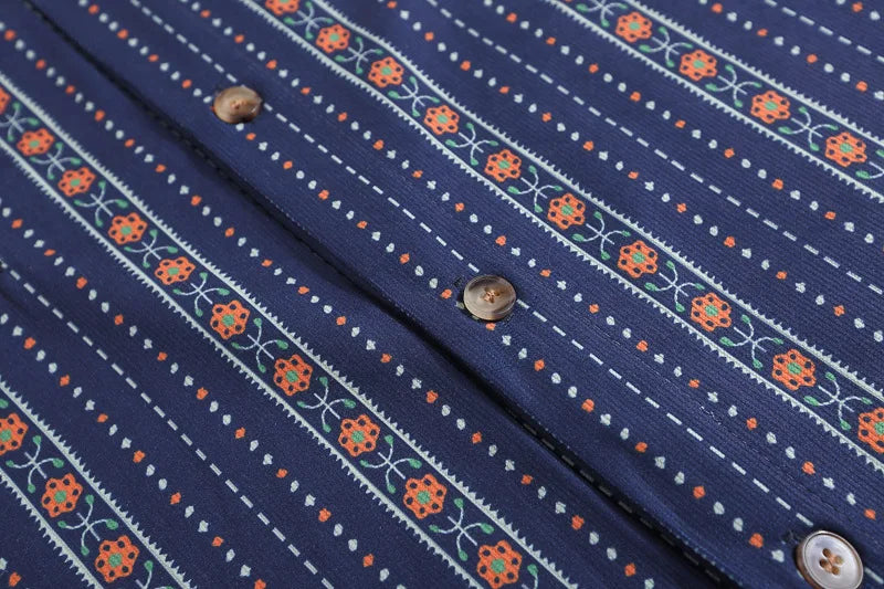 Cartoon Embroidery Pattern Vintage Shirt