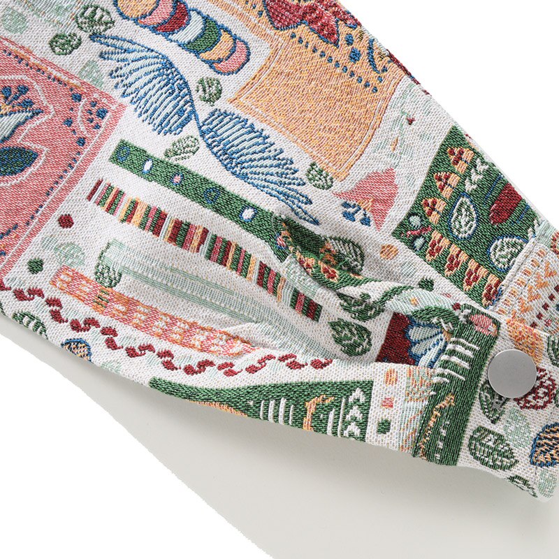 Vintage Retro Ethic Floral Graphic Print Shirt