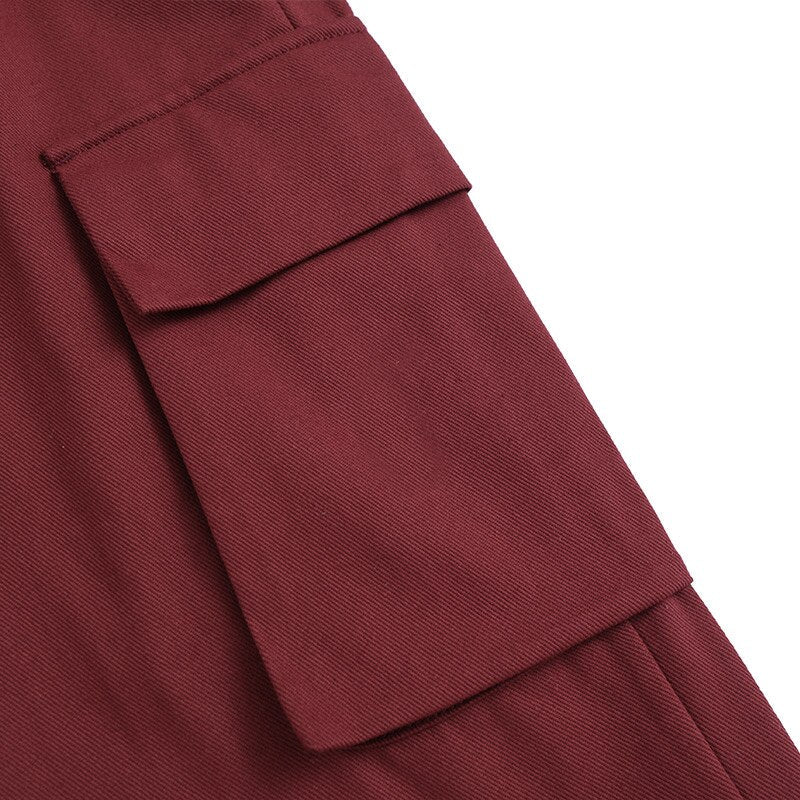 Patch Pockets Turn Down Waist Cargo Pants