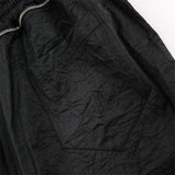 Solid Black Drawstring Shorts
