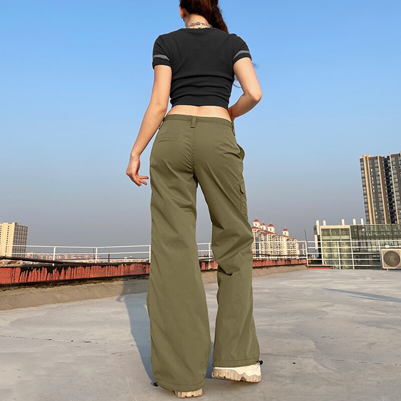 Low Waist Drawstring Cargo Pants