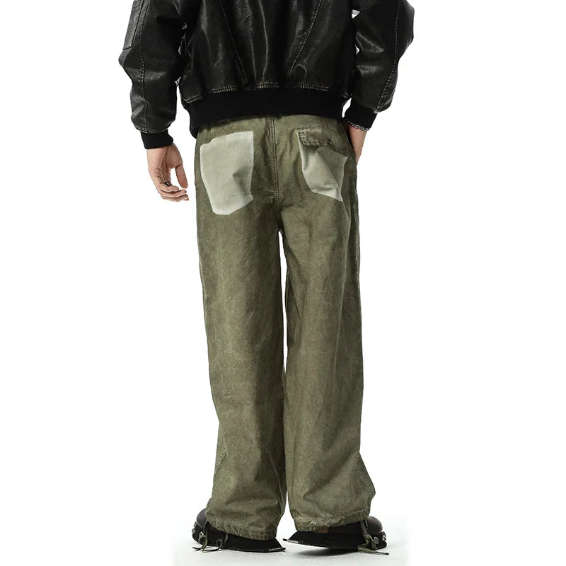 Vintage Wash Loose Fit Cargo Pants
