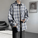 Retro Plaid Loose Casual Men Shirt