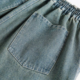 Divine Print Denim Shorts
