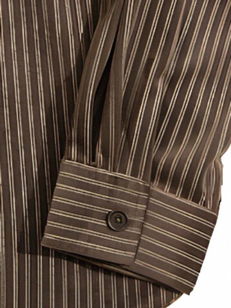 Oversized Striped Button-Up Shirt