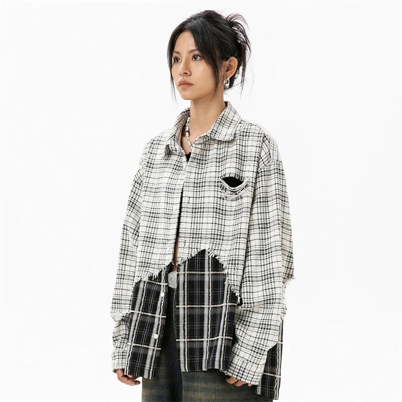 Women's Plaid Patchwork Shirt