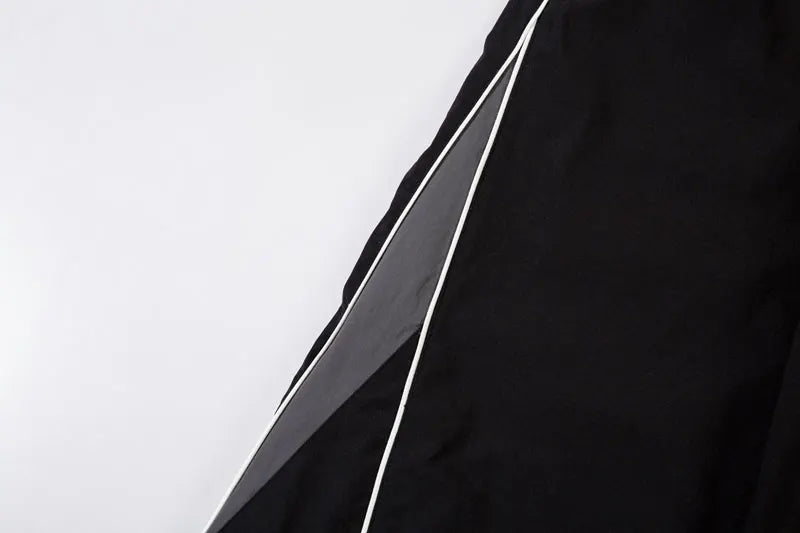 Y2K Black Patchwork Sports Pants
