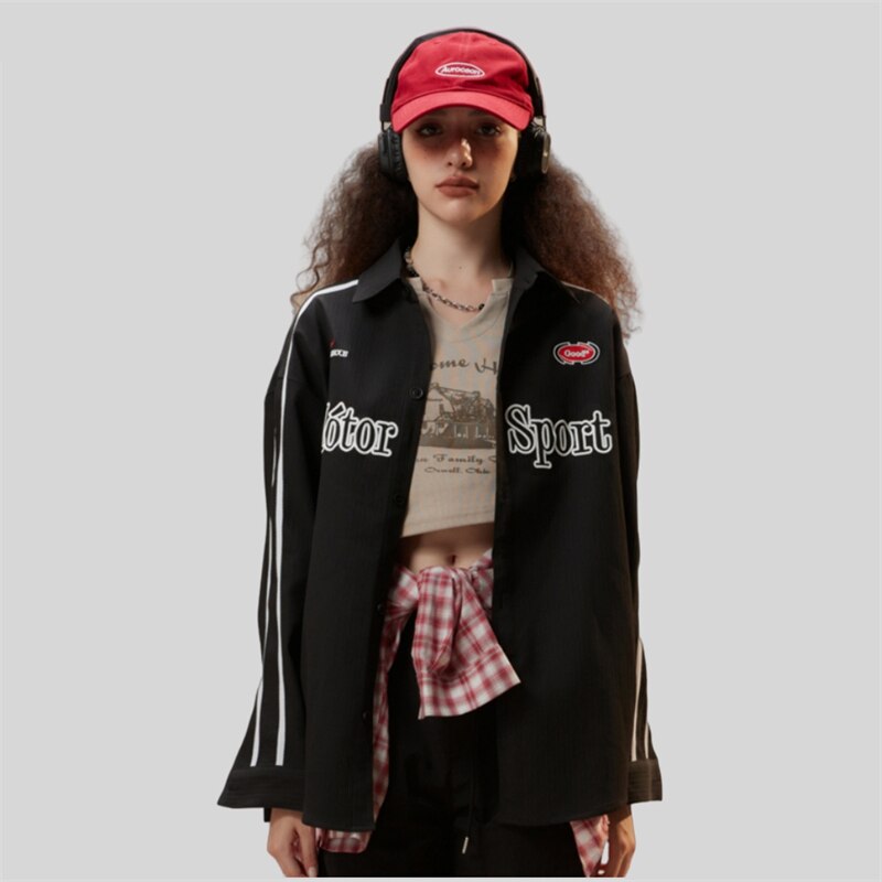 Motorcycle Oversized Black Shirt