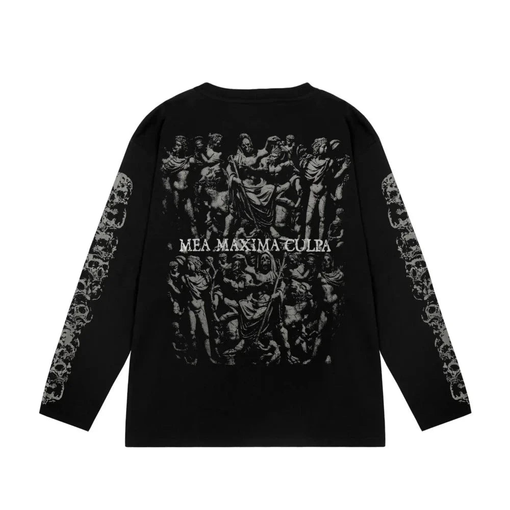 Oversized Graphic Print Long Sleeve Shirt